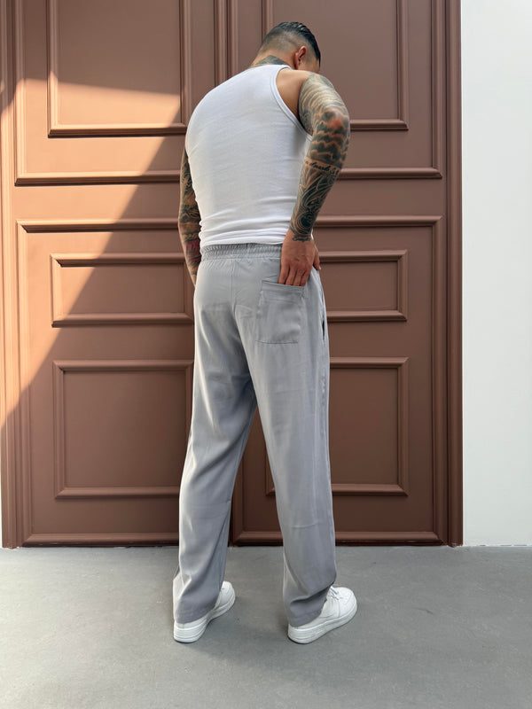 Gri Duble Kumaş Baggy Pantolon