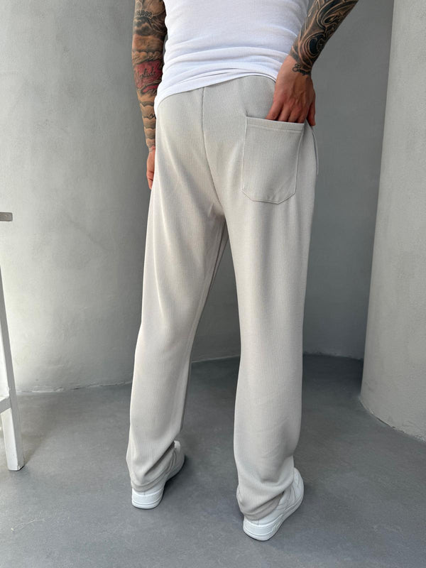 Gri İnce Fitilli Baggy Eşofman