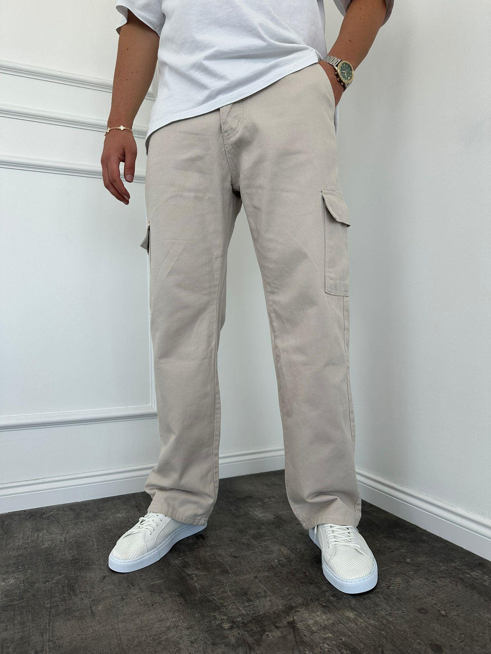 Gri Kargo Cep Baggy Jean