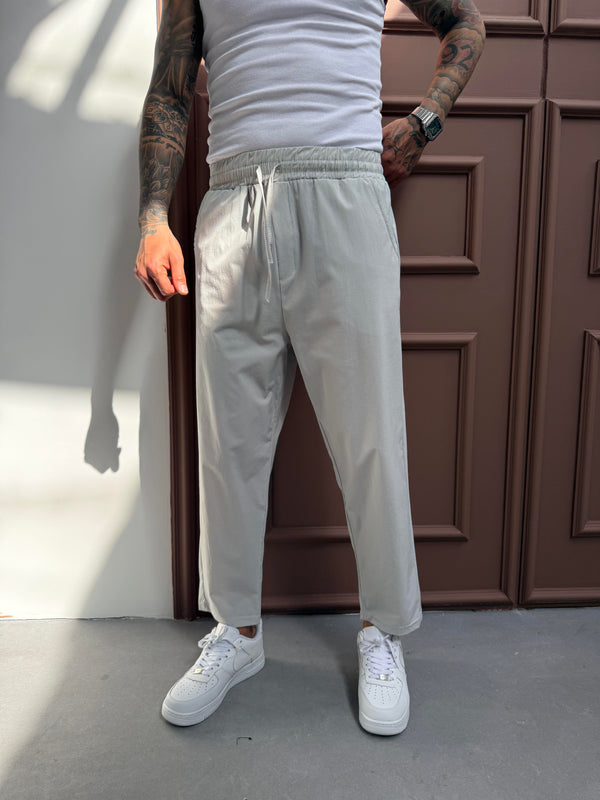 Gri Paraşüt Kumaş Boyfriend Pantolon
