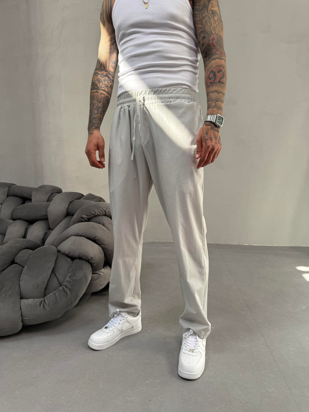 Gri Paraşüt Kumaş Jogger