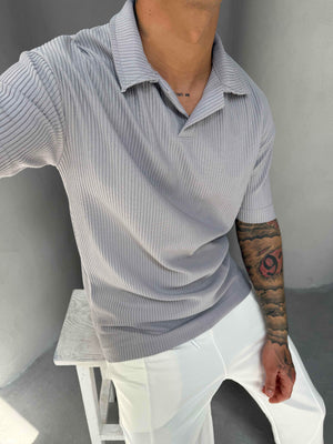 Gri Polo Yaka T-Shirt