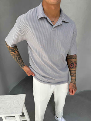 Gri Polo Yaka T-Shirt