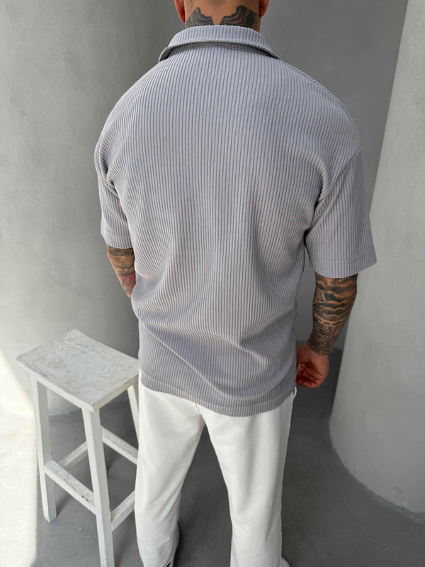 Gri Polo Yaka T-Shirt