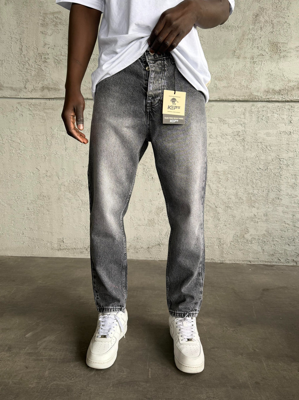 Gri Taşlamalı Boyfriend Jean