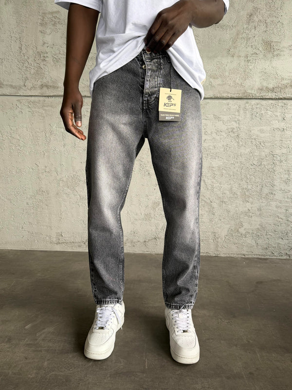 Gri Taşlamalı Boyfriend Jean