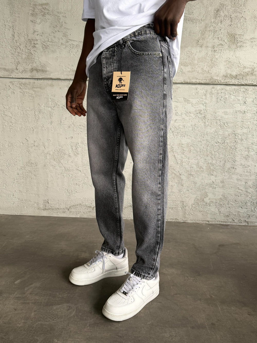 Gri Taşlamalı Boyfriend Jean