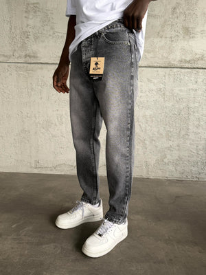 Gri Taşlamalı Boyfriend Jean