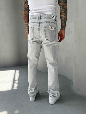 Gri Yıkamalı Baggy Jean