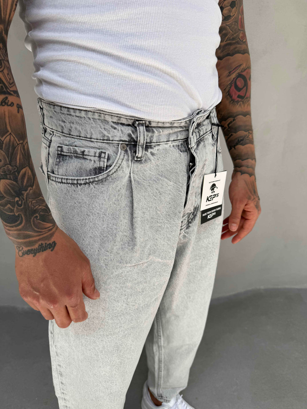 Gri Yıkamalı Ballon Fit Boyfriend Jean