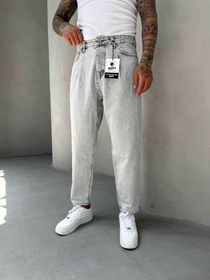 Gri Yıkamalı Ballon Fit Boyfriend Jean