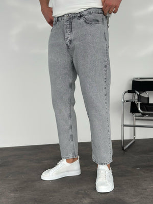 Gri Yıkamalı Boyfriend Jean