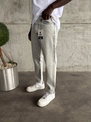Gri Yıkamalı Boyfriend Jean