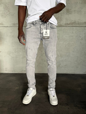 Gri Yıkamalı Lazerli Slimfit Jean