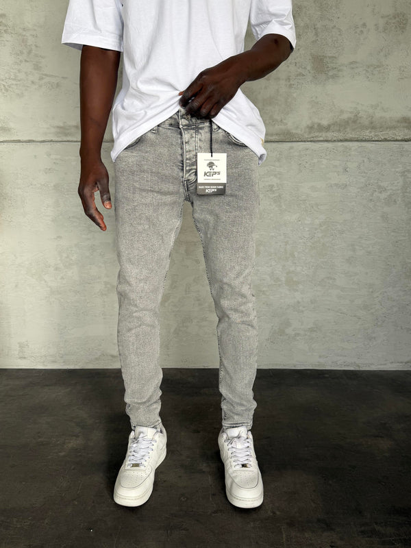 Gri Yıkamalı Slimfit Jean
