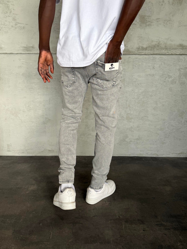 Gri Yıkamalı Slimfit Jean