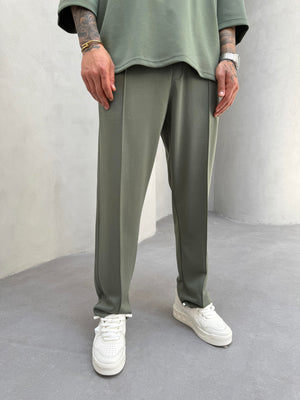 Haki Oysho Kumaş Baggy Pantolon