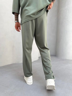 Haki Oysho Kumaş Baggy Pantolon