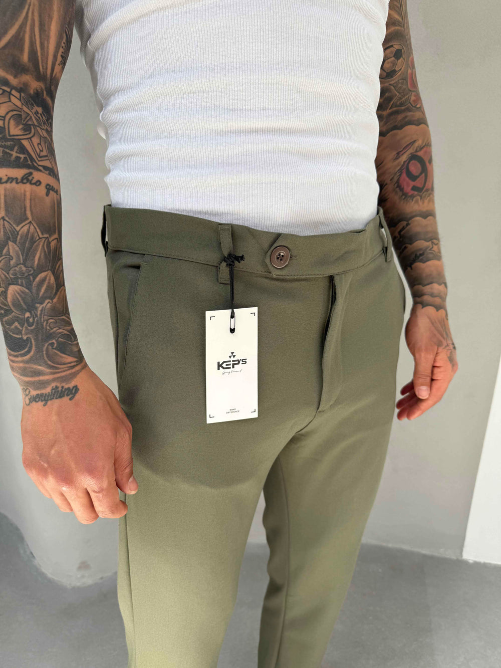 Haki Slimfit Kumaş Pantolon