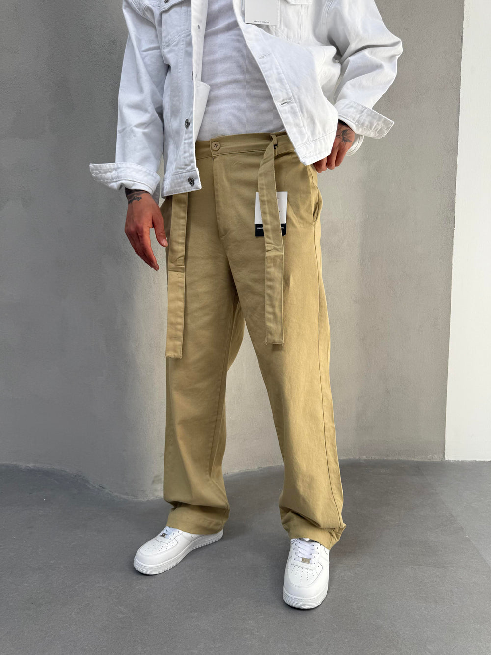 Hardal Gabardin Kumaş Baggy Pantolon