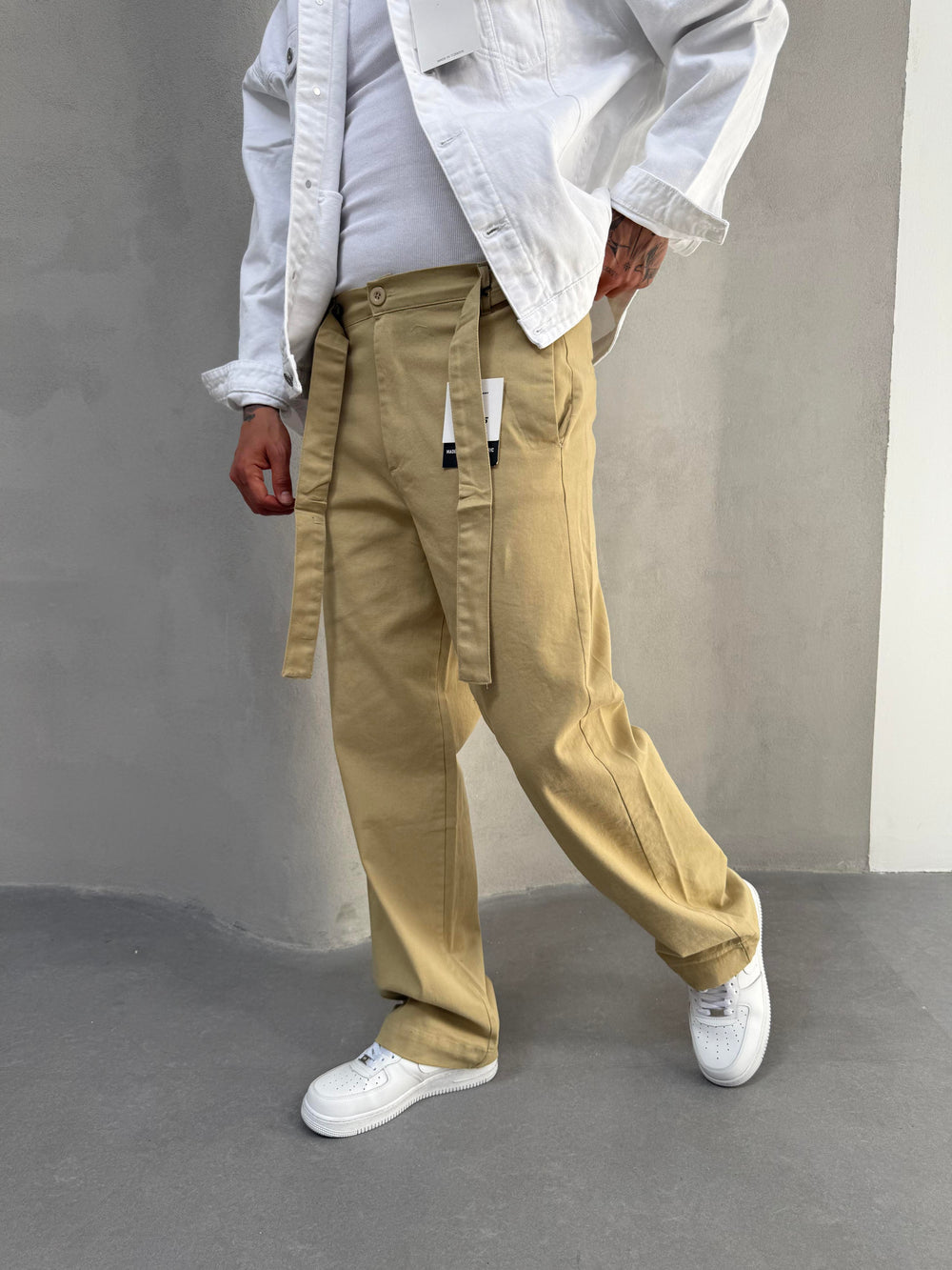 Hardal Gabardin Kumaş Baggy Pantolon