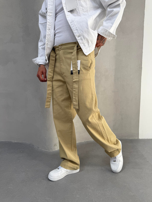 Hardal Gabardin Kumaş Baggy Pantolon