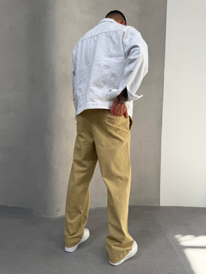 Hardal Gabardin Kumaş Baggy Pantolon