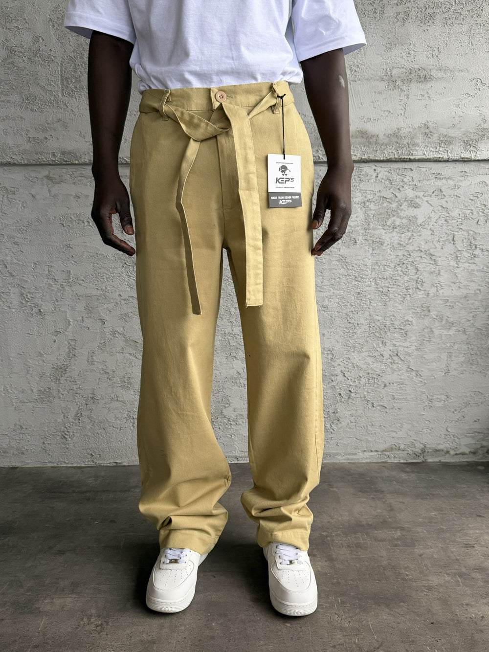 Hardal Gabardin Kumaş Baggy Pantolon