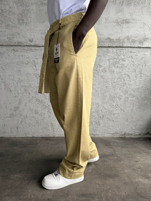 Hardal Gabardin Kumaş Baggy Pantolon