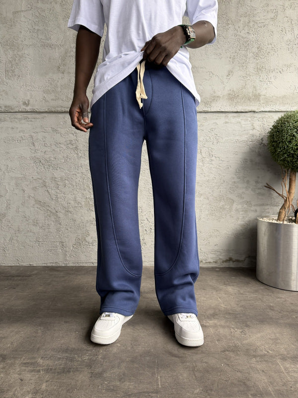 İndigo Dikiş Detaylı Baggy Eşofman