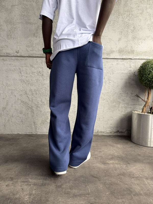 İndigo Dikiş Detaylı Baggy Eşofman