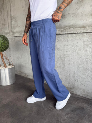 İndigo Tensel Kumaş Baggy Pantolon