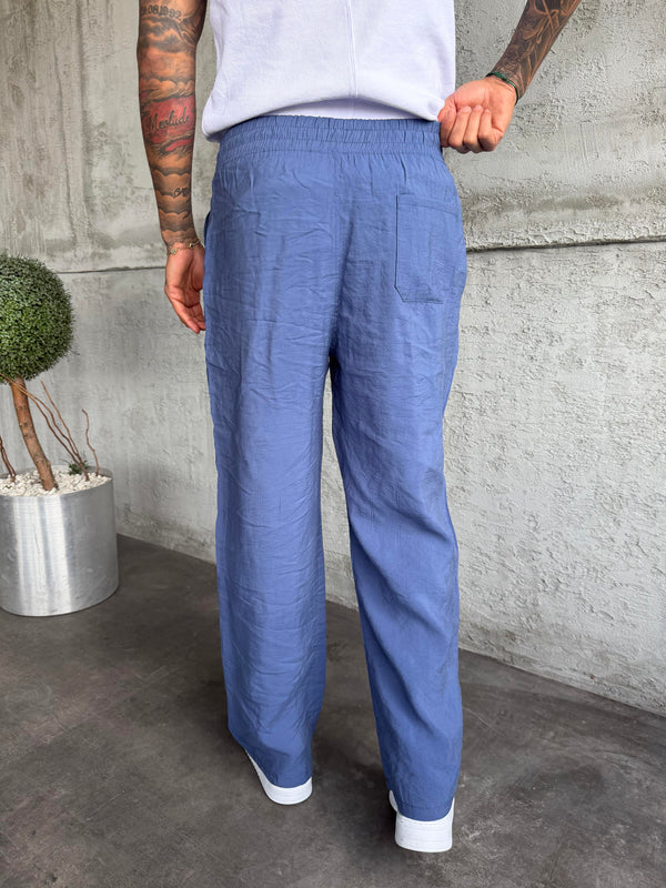 İndigo Tensel Kumaş Baggy Pantolon