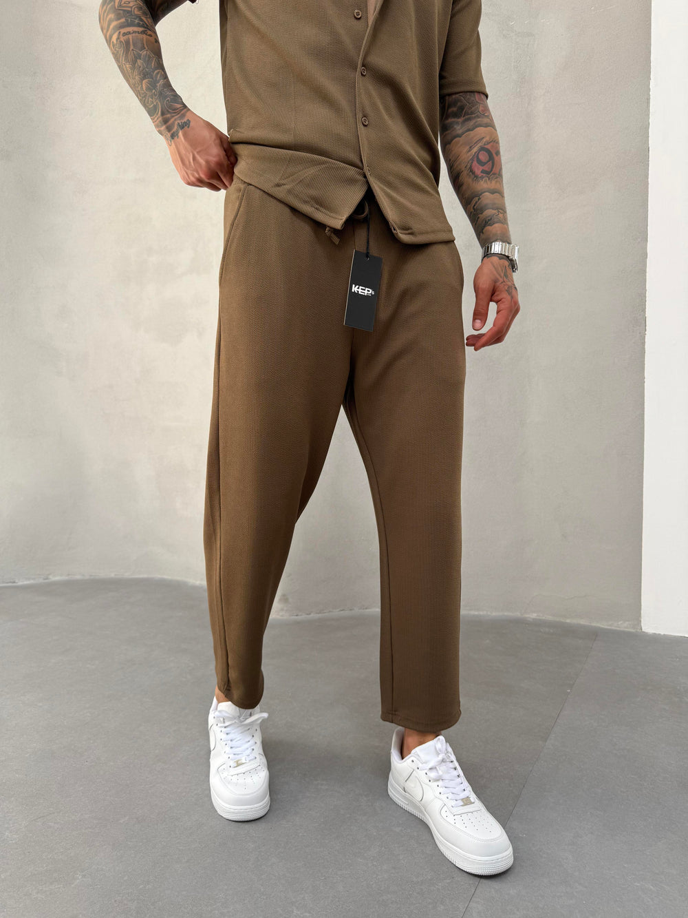 Kahve Fitilli Boyfriend Pantolon