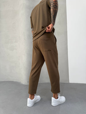 Kahve Fitilli Boyfriend Pantolon