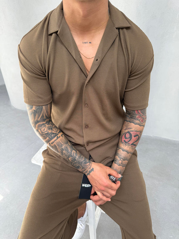 Kahve Fitilli Boyfriend Pantolon