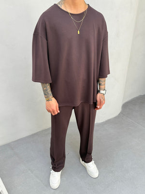 Kahve Oysho Kumaş Baggy Pantolon