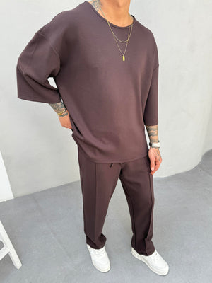 Kahve Oysho Kumaş Baggy Pantolon