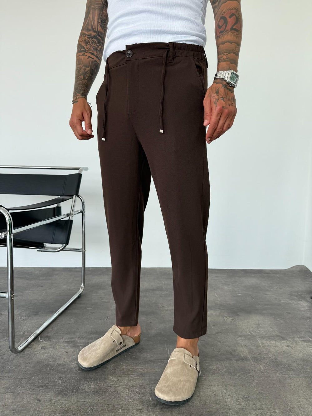 Kahve Regular Fit Kumaş Pantolon