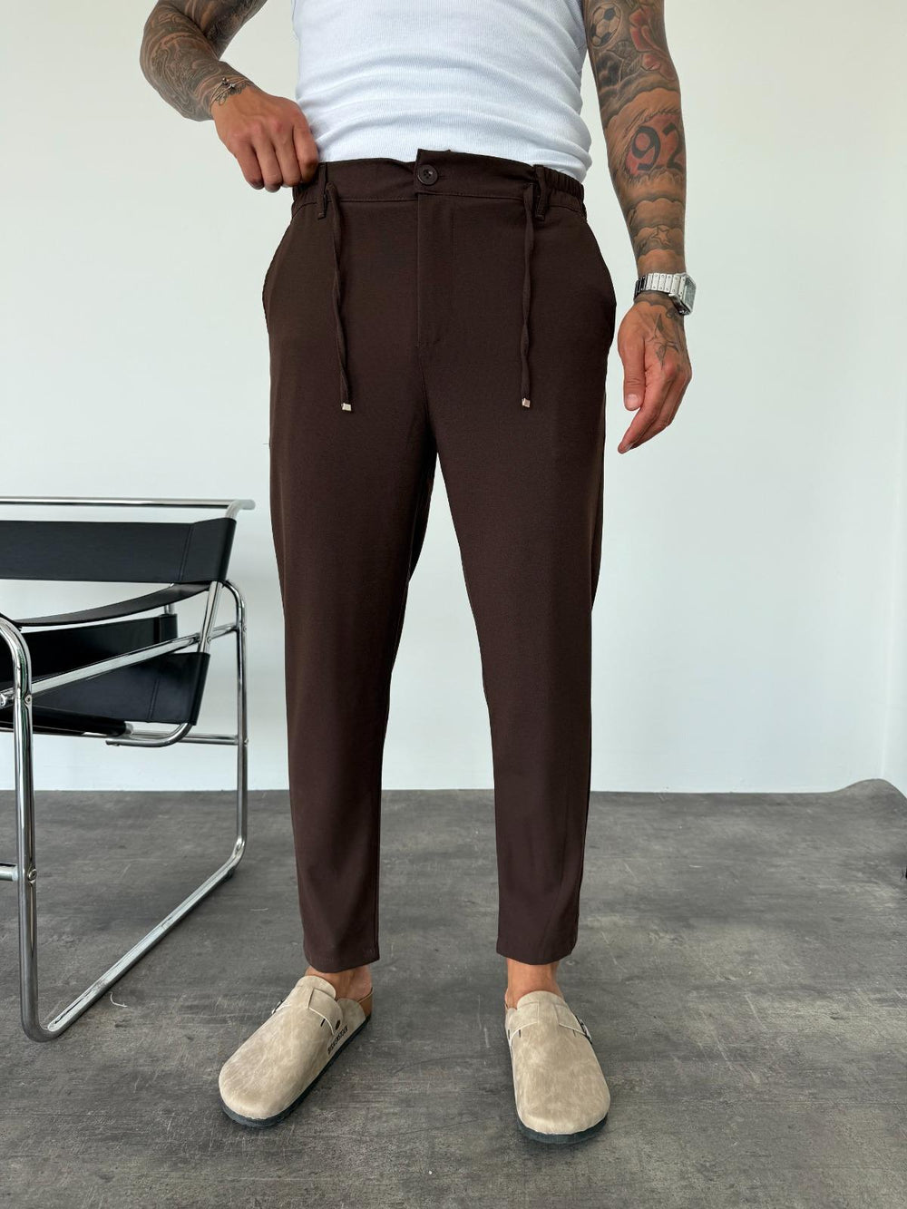Kahve Regular Fit Kumaş Pantolon