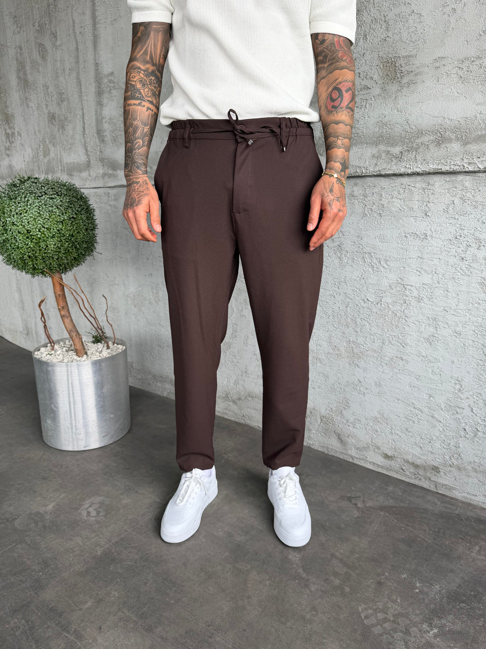 Kahve Regular Fit Kumaş Pantolon