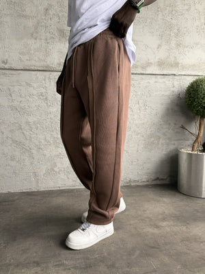 Kahve Şerit Detaylı Baggy Eşofman