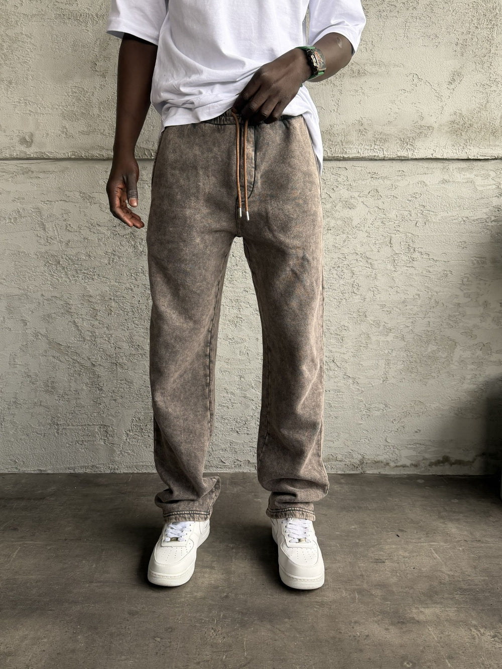 Kahve Yıkamalı Baggy Eşofman