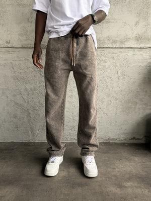 Kahve Yıkamalı Baggy Eşofman