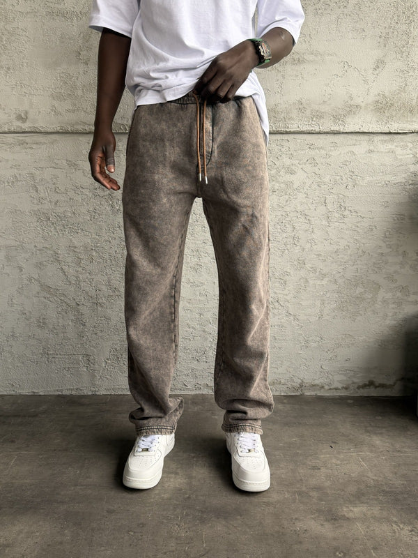 Kahve Yıkamalı Baggy Eşofman