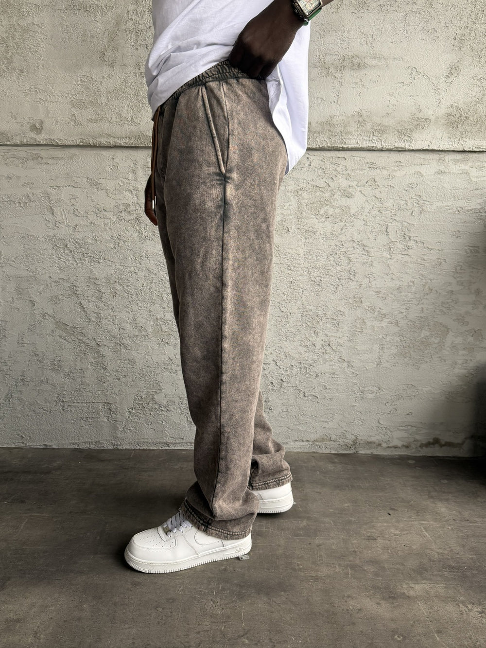 Kahve Yıkamalı Baggy Eşofman