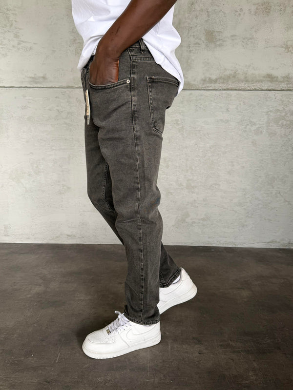 Kahve Yıkamalı Likralı Füme Regular Fit Jean