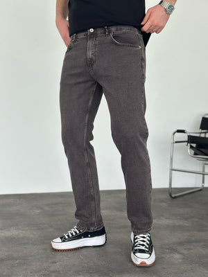 Kahve Yıkamalı Regular Fit Jean
