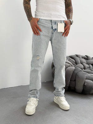 Kar Yıkama Lazer Detaylı Baggy Jean