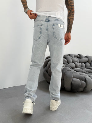 Kar Yıkama Lazer Detaylı Baggy Jean